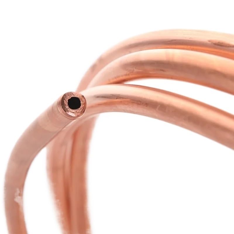 GatherTOOL 1M/pc T2 Red Copper Coil OD 2/3/4/5/6/8/10/12/14/16mm Copper Tube Air Conditioning Copper Pipe Soft Tube 99.9% T2 Copper DIY Cooling Tube (Color : OD 4 x T 1)