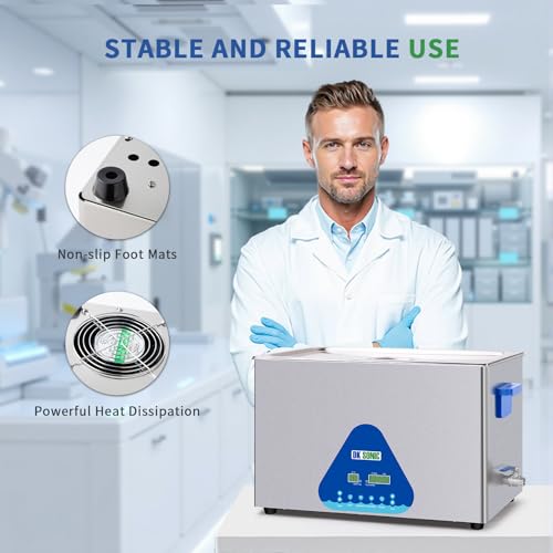 Image of DK SONIC Ultrasonic Cleaner 30L,600W Industrial Ultrasonic Parts Cleaner with Heater&Timer, Digital Control&Basket, Multiple Functions for Motorcycle Engines,Carburetors, Chains
