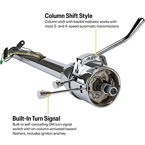 Universal Gm Tilt Steering Column, 30 Inch, With Shifter, Chrome #TOP2