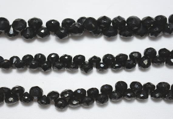 Pierre spinelle noire facettée pour réparer ou confectionner un collier