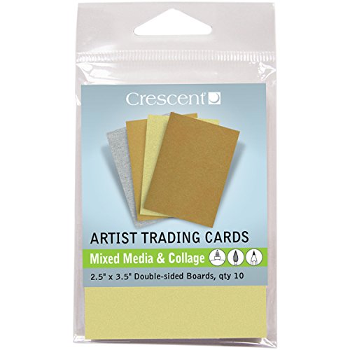 Crescent Cardboard Co Crescent Artist Mixed Media & Collage Trading Cards (10 Pack), 2.5" by 3.5", Metallic