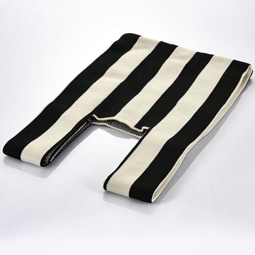 Image of Women Knitted Hobo Purse Stripes Crocheted Colorblock Knot Light Wristlet Tope-hanle Handbag For Shopping Work School