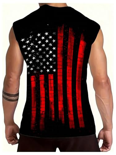 Men's American Flag Graphic Tank Top Sleeveless Patriotic Shirts Crew Neck Summer Gym Muscle Tees2