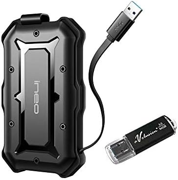 Avolusion ineo (T2566-960G+64G) IP66 Waterproof & Military-Grade Shockproof Rugged 960GB (1TB) USB 3.0 Portable External SSD + Free 64GB USB Flash Drive [R/W up to 550MB/s] - 6 Year Warranty