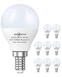 SHINESTAR 8-Pack Bright LED Ceiling Fan Light Bulbs, 60 watt Equivalent, Daylight 5000K, E12 Small Base, Non-dimmable