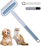 4 in 1 Pet Hair Remover - Washable & Reusable Long-Handle Tool, Gentle Removal for Dog/Cat Hair on Couch, Carpet, Furniture - Also Works for Window & Tile Cleaning (17.3inch)