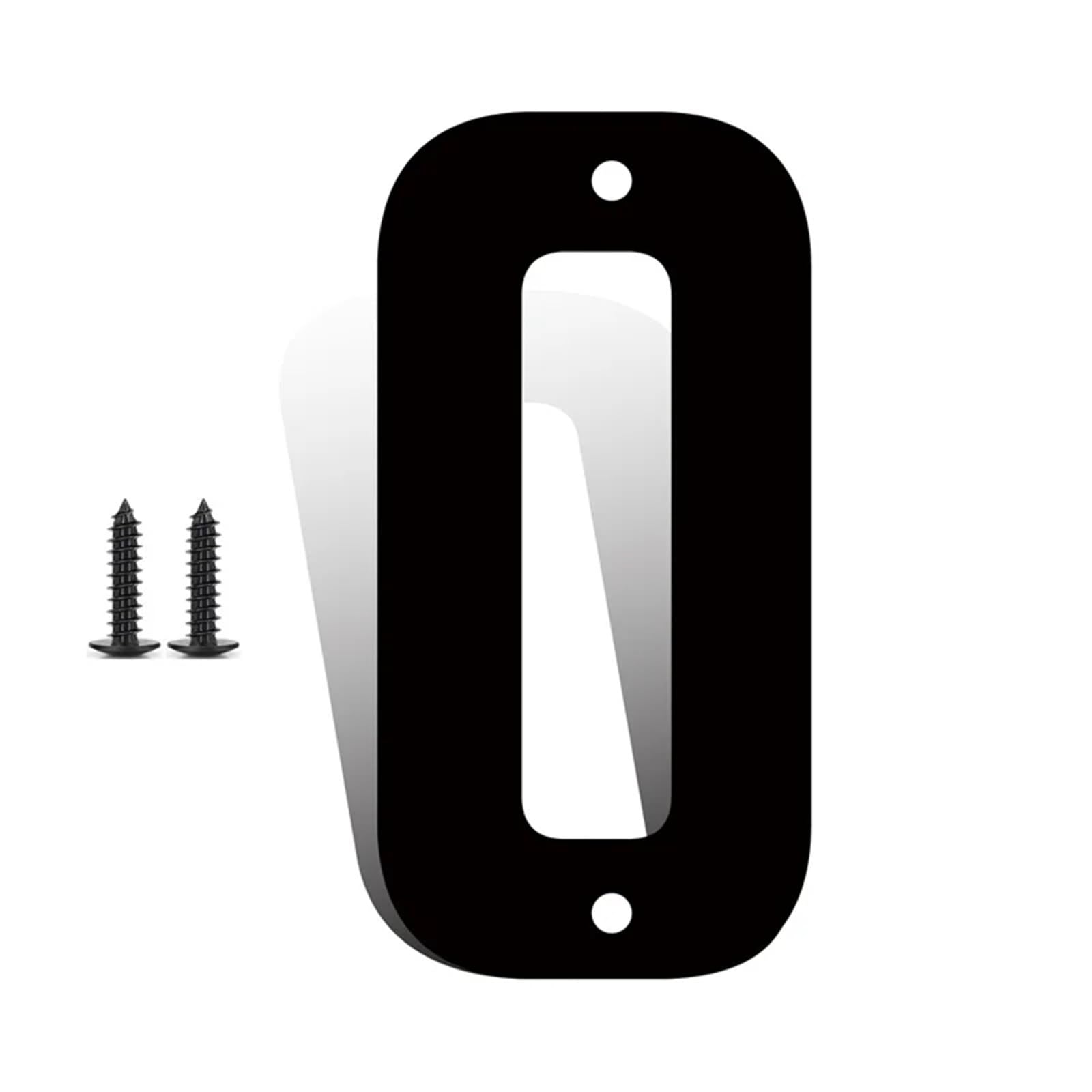 3/4/5/6/7/8 Inch Modern Iron House Numbers with Screws Black Iron Door Number and Letters 3D Address Numbers Exterior Decorative for Outside House Apartment Yard Mail Box Post Street(O,6inch)