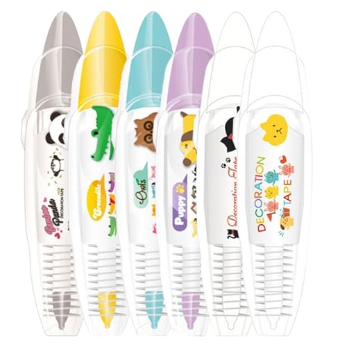 Bolígrafos decorativos de animales y cinta correctora estética para niños y profesores