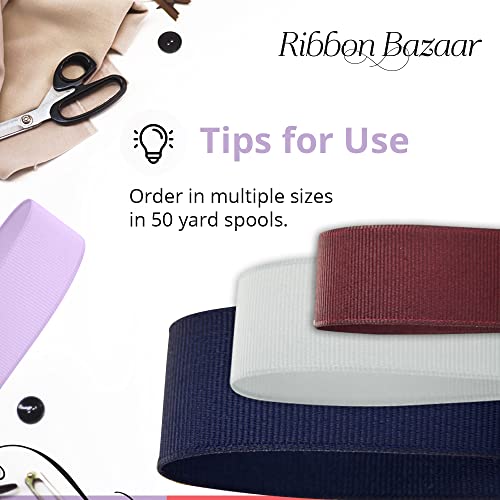 Ribbon Bazaar Solid Grosgrain Ribbon Woven Ribbed Texture - 100% Polyester Ribbon For Gift Wrapping, Home Decor, Bouquets, Cake Decorating & More - 5/8 Inch Old Gold 50 Yards #TOP5
