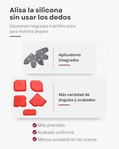 Miniatura 5 de Antege Aplicador Silicona Y Quita Silicona Juntas, Kit 26 Piezas Con Espátulas, Rascador Y Herramienta Profesional De Calafateo En Acero Inoxidable