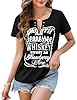 heekpek Women's T-Shirts Ladies Tops Summer Tshirts Graphic Printed Tee Short Sleeve Casual V Neck T Shirt, Black, XXL #4