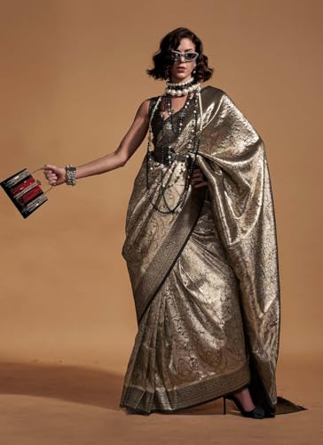 Image of SGF11- Women's Kanjivaram Woven Soft Silk Saree With Blouse Piece