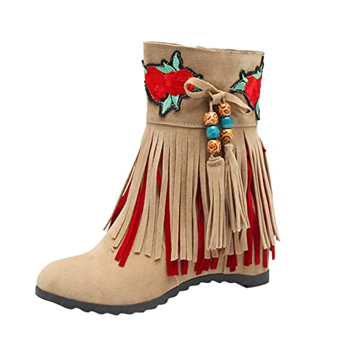 Bottes hiver chaud intérieur souples pour soulager les pieds froids avec broderie fleur élégante