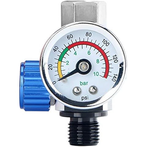 1/4”Spray Paint Gun Air Pressure Regulator with Pressure Gauge Pneumatic Tool Accessory for Spray Gun and Pneumatic Tools Cover