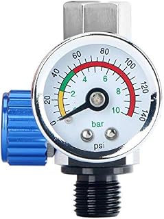 1/4”Spray Paint Gun Air Pressure Regulator with Pressure Gauge Pneumatic Tool Accessory for Spray Gun and Pneumatic Tools