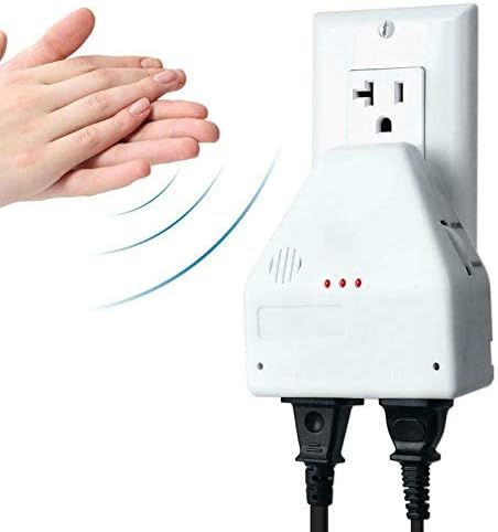 UUUUU Clapper Sound Activated Switch Control 2 Devices On/Off Light Switch, Clap Detection The Clapper for Kitchen/Bedroom/TV/Appliances, 110 V Wall Plug