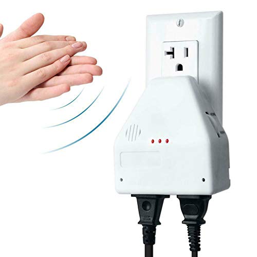 Uuuuu Clapper Sound Activated Switch Control 2 Devices On/Off Light Switch, Clap Detection The Clapper For Kitchen/Bedroom/Tv/Appliances, 110 V Wall Plug #TOP1