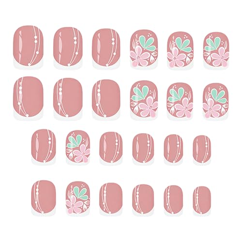 Uñas postizas a presión, de cobertura completa, uñas postizas cortas a presión, para esposa, novia, madre, amigos, familia y niñas