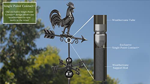 Bantam Rooster Weathervane 1975K - Black Finish By Good Directions #TOP4