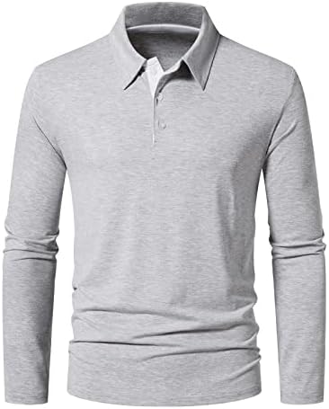 A WATERWANG Men’s Long Sleeve Polo Shirts,