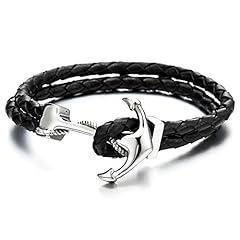 Metal Color: Silver; Leather Color: Black