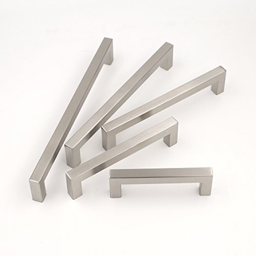 Preisvergleich Produktbild 15x Goldenwarm® Möbelgriff Stangengriff Edelstahl Gebürstet Schrankgriffe Schubladengriffe Küchenschrank Rohrbreite 12mmx12mm Bohrlochabstand 160mm Gesamtlänge 172mm