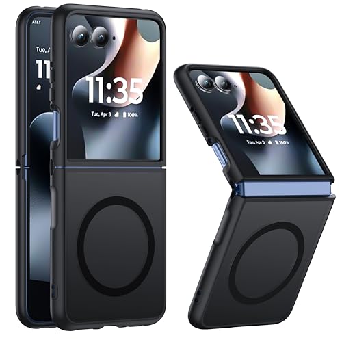 FNDMIL NO.1 Magnetic for Motorola Razr+ Plus 2026/2025/2024 Case with MagSafe[Military Shockproof][Translucent Matte][Anti-Fingerprint] Soft Silicone Bumper for Moto Razr+ 2026/2025/2024 Case,Black by FNDMIL - Used condition - US$13.37