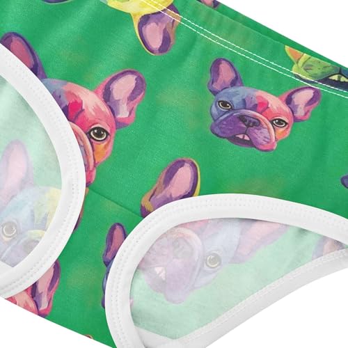 Rainbow French Bulldog Green Girls Underwear Toddlers 2t Cotton Girl Panties Cute Florals Underpants Briefs4