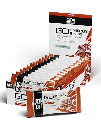 Science in Sport GO Energy Bakes, 30 g Carbs, High Carb Soft-Filled Baked Energy Snack, Tiramisu Flavour, 12 Bars