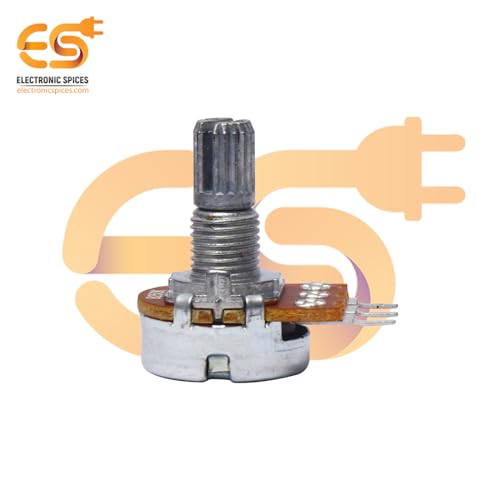 Image of Electronic Spices 500K 3 Pin Round Shaft Rotary Potentiometer Volume Pot 500K with Knob for Multiple Applications (Pack of 4)