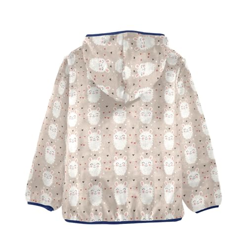 Cute Alpaca Heart Boys Fleece Coat,Children's Zip-Up Hoodie Jacket,Baby Warm Fashion Outerwear 3-10T,A1134602