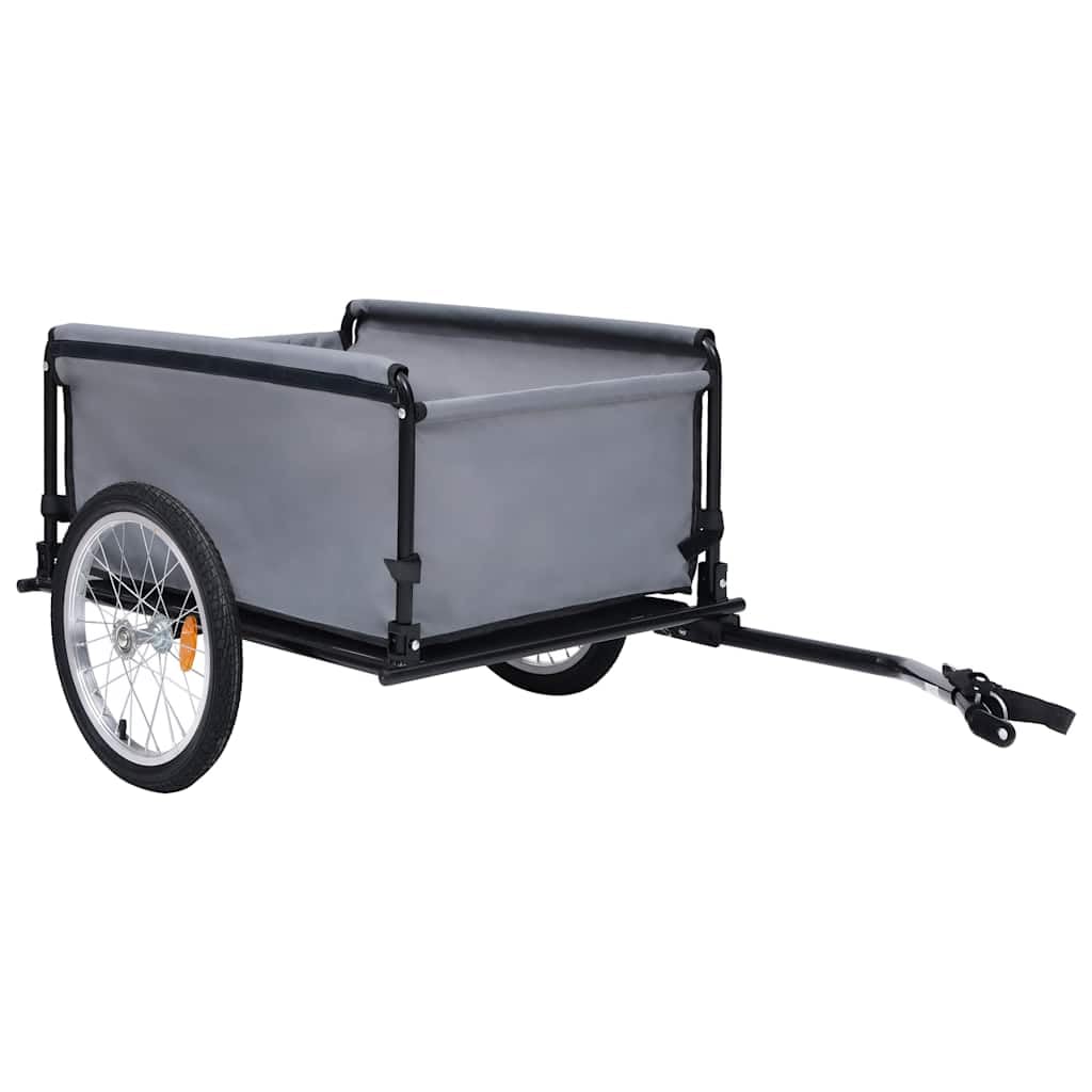 Mangloder Remolque para bicicleta, color gris y azul, resistente, plegable, con capota impermeable para la familia, compras, camping, excursión, transporte de perros, equipaje, niños y mascotas