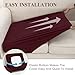 LA MEACK Couch Cushion Chaise Lounge Cover Washable Separate Seat Chaise Couch Cover Stretch Sectional Sofa Slipcover (1 Piece for Chaise or Sofa 3-Seater, Burgundy)