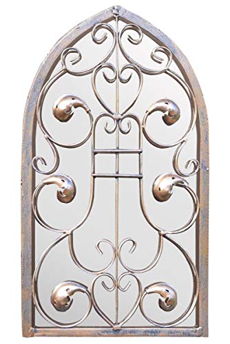 Large Outdoor Arch Ornate Garden Wall Mirror 40cm X 24cm