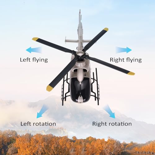 GoolRC C123 RC Helicopter, 6CH Remote Control Helicopter, 2.4GHz EC135 RC Aircraft with 6-Axis Gyro, 3D Flip, Inverted Flight, Altitude Hold, One Key Take Off/Landing, 2 Battery (Champagne) - Thumbnail 3