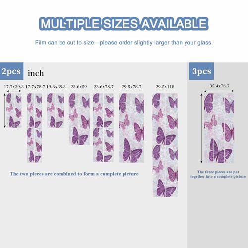 Vinilo Decorativo para Ventana Mariposas Moradas 39x18 in miniatura 5