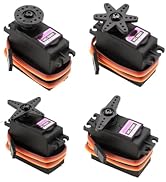 FORIOT 4Pcs MG996R Metal Gear High Speed Torque Digital Servo Motor for RC Helicopter Airplane Ca...