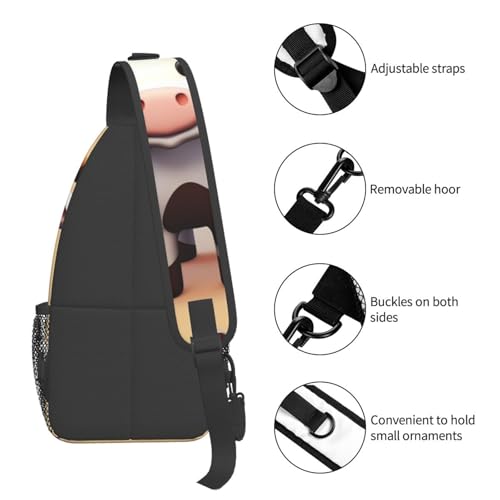 Cute Cow Cross Chest Bag para Hombre y Mujer miniatura 5