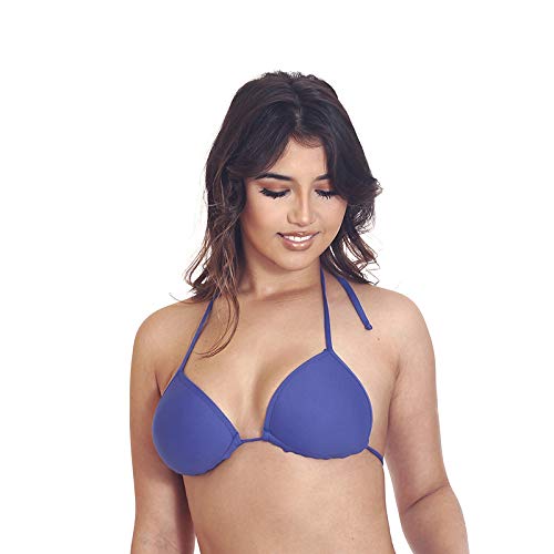 Top biquíni cortininha com bojo (Azul, 42)