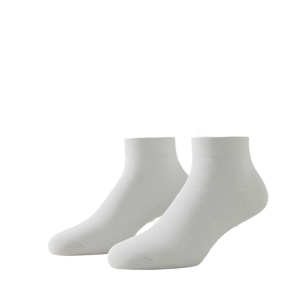 Solid Cotton Unisex Ankle Socks Pack of 2 – Regular Fit, Soft, Comfortable Wear S-UNI-P2 (WHT)-image-22