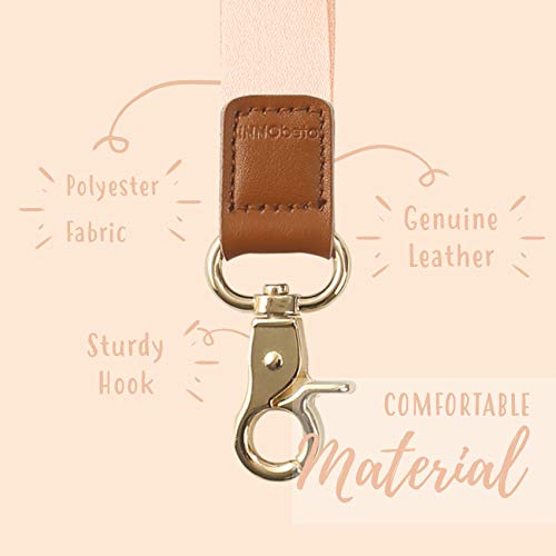 INNObeta Nekriem Sleutelkoord Nekkoord Lanyard Strap met Echt Leer en Metalen Haak, voor Sleutel, Sleutelhanger Houder… - Image 4