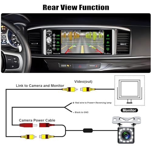 [Upgrade Wireless] CAMECHO Single Din Car Stereo Wireless Carplay Android Auto Bluetooth Hands-free, 5.1 inch Touch Screen Mirror Link FM/AM/RDS TF port EQ - Image 7