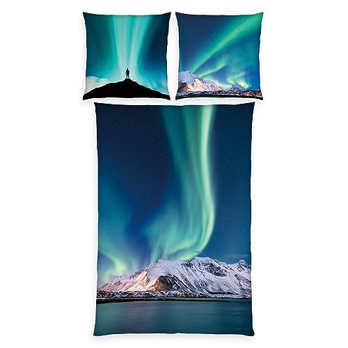Herding Polarlichter Bettwäsche Set 2tlg. 135x200 cm 100% Microfaser
