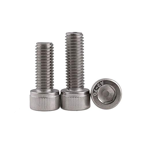 Boulon M6 DIN912抗锈304不锈钢内六角圆柱头螺丝20件装解决易滑丝易生锈问题