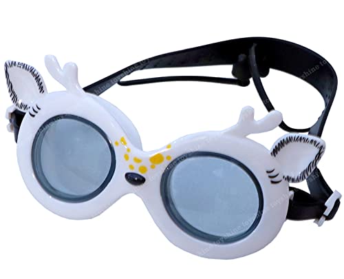 Image of Toyshine Swim Goggles, (Stag Design) Anti Fog No Leaking Clear Vision Water Pool Swimming Goggles (Age 6-14),White - Multi SSTP