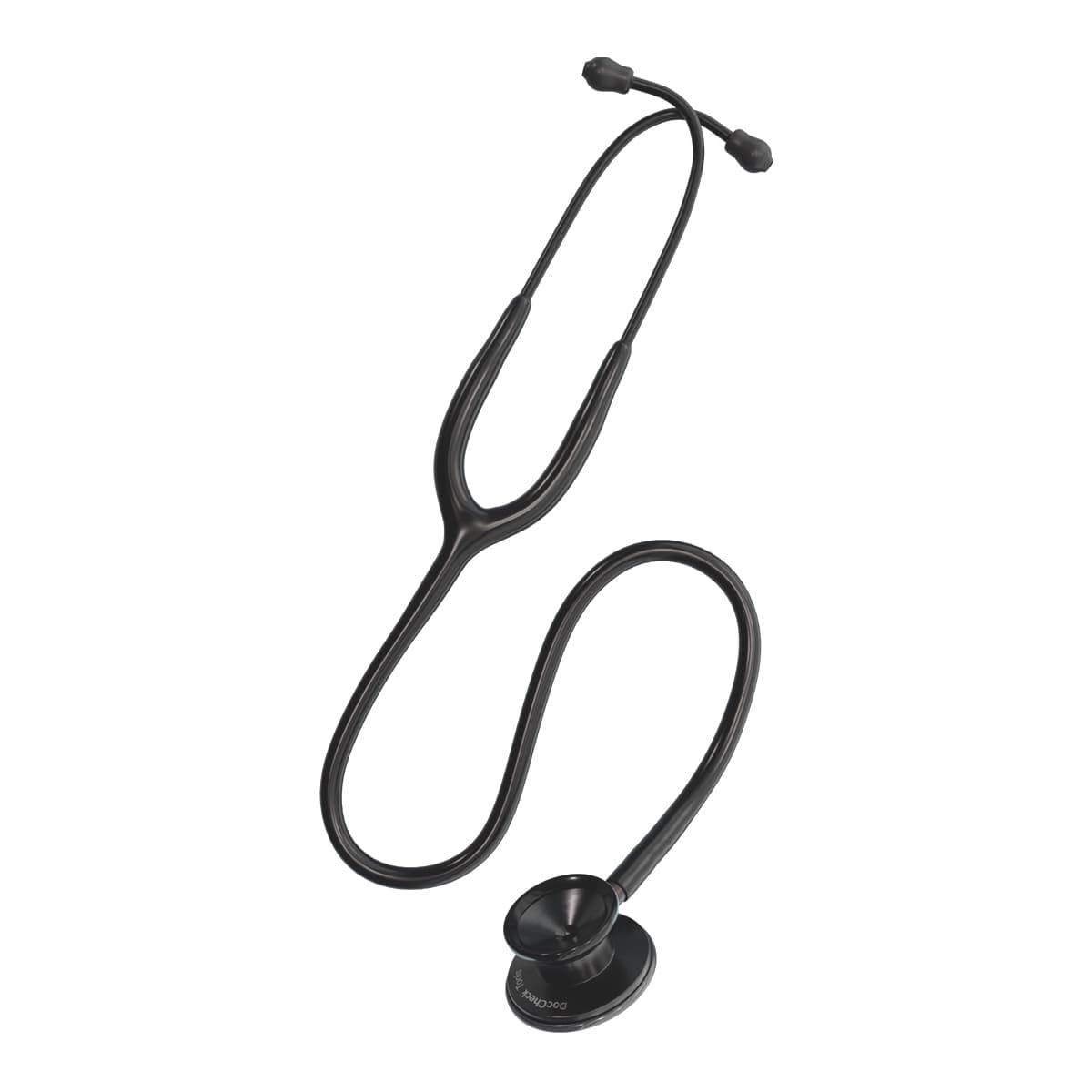 Stethoskop "Lausch" – Doppelkopf-Bruststück, Dickwandiges Einschlauchsystem, Anpassbare Ohrbügel, Inkl. Namensschild & Ersatzteil-Set, Latexfrei, 77 cm, 190 g (Black Edition)