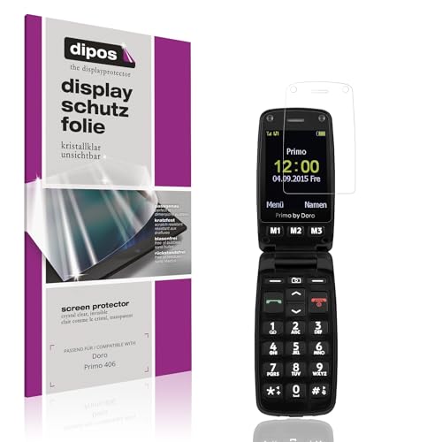 dipos I 4x Schutzfolie klar passend für Doro Primo 406 Folie Bildschirmschutzfolie, Ultra-Dünn, Hülle-Friendly, Fingerprint-Kompatibel