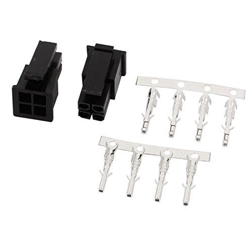 Aexit set conectores 4 pines 3.0mm plástico negro miniatura 2