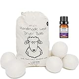 CALA VERDE - 6 bolas XL para secadora, Pelota secadora de lana natural para secar en secadora, 100% Pura Lana Orgánica de Nueva Zelanda, reduce arrugas, acorta tiempo de secado
