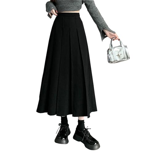 Jupe longue plissée femme hiver de bureau ou soirée casual chic